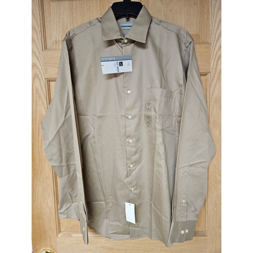 VanHeusen Fitted 16‎ 34/35 Lux Sateen Dress Shirt